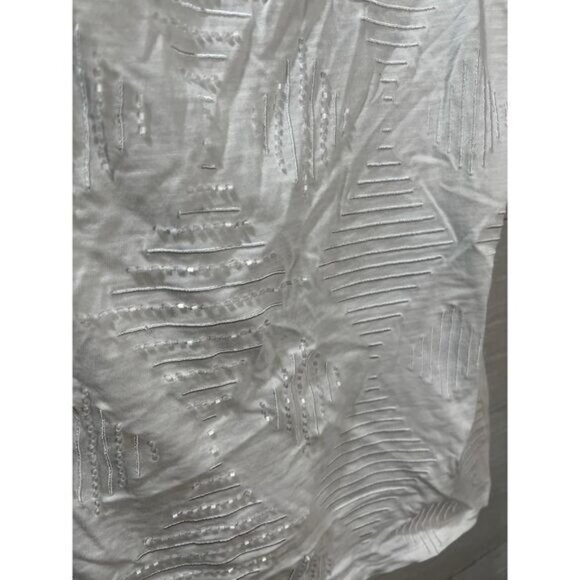 Coldwater‎ Creek White Tank Blouse Embroidered Sequined Medium NWT - Picture 4 of 5